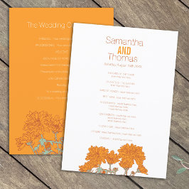 Orangefarbenes Chrysanthemum Hochzeitsprogramm Programm