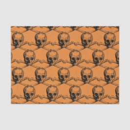 Orangefarbenes Cooles Muster Skull-Halloween-Party Seidenpapier
