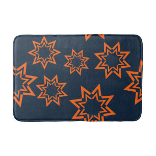 Orangefarbenes, cooles, trendiges, spielerisches S Badematte