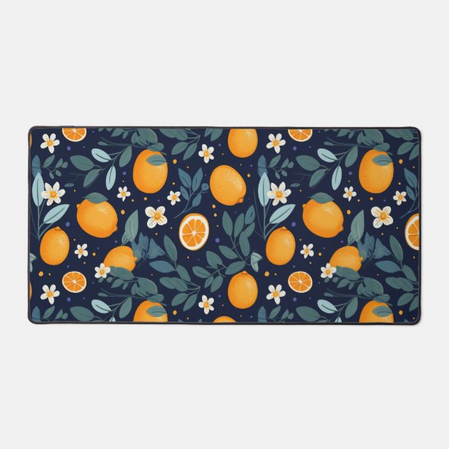Orangefarbenes Delight Muster Schreibtischunterlage (Vorderseite)