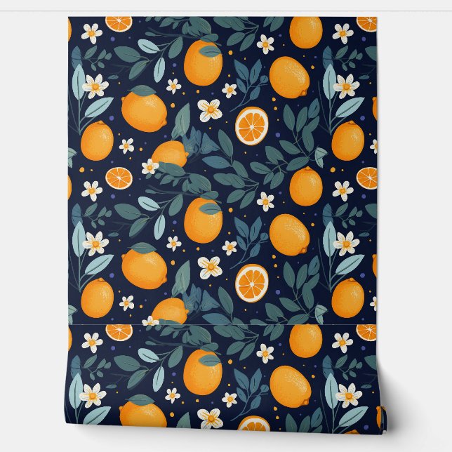 Orangefarbenes Delight Muster Tapete (Abrollen)