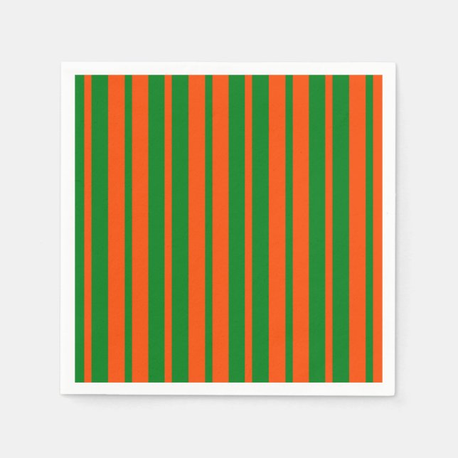 Orangefarbenes Design der Streifen Serviette (Vorderseite)