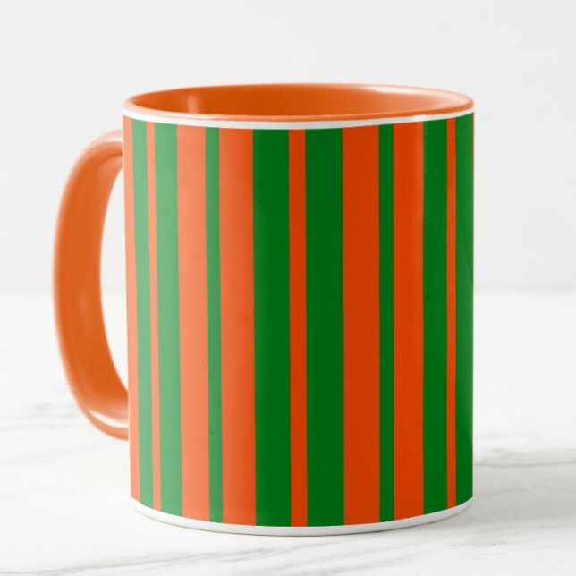 Orangefarbenes Design der Streifen Tasse (Von Creator hochgeladen)