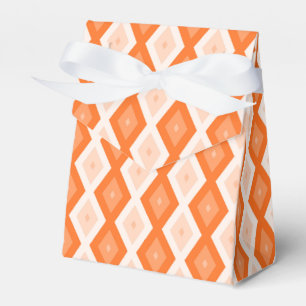 Orangefarbenes Diamantmuster Geschenkschachtel