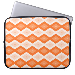 Orangefarbenes Diamantmuster Laptopschutzhülle