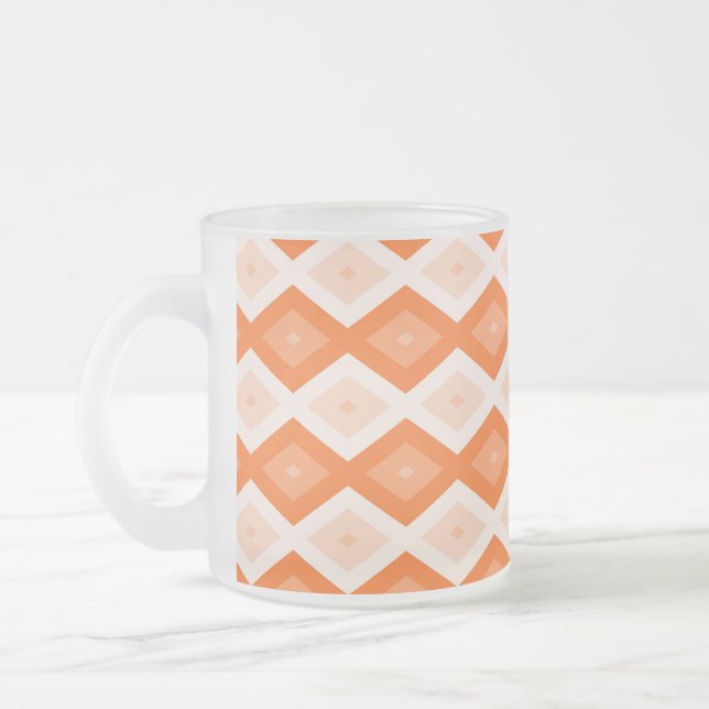 Orangefarbenes Diamantmuster Mattglastasse (Links)