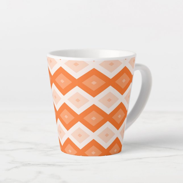 Orangefarbenes Diamantmuster Milchtasse (Rechte Ecke)