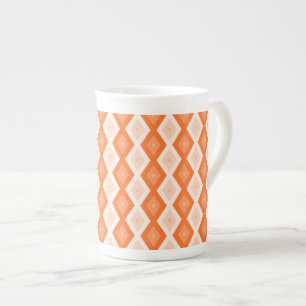 Orangefarbenes Diamantmuster Prozellantasse