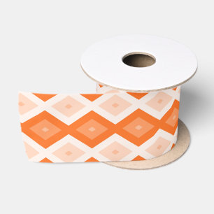 Orangefarbenes Diamantmuster Satinband