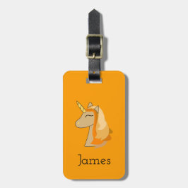 Orangefarbenes Einhorngepäck Gepäckanhänger