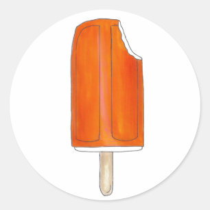 Orangefarbenes Eis Creamsikel Popsicle Junk Food Runder Aufkleber