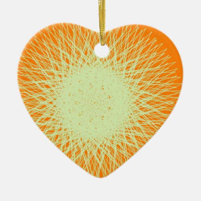 orangefarbenes elektrisches Licht Keramik Ornament (Vorne)