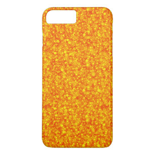 Orangefarbenes Glitzer- und Glitzern-Muster iPhone 8 Plus/7 Plus Hülle
