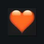 Orangefarbenes Herz individuell anpassbar Leinwanddruck<br><div class="desc">Ein großes glänzendes Glasherz erscheint auf diesem umhüllten Leinwand für Ihre Freude! Dieses Glasherz-Design ist in zehn Farben erhältlich und in jeder Hintergrundfarbe, die Ihr Herz begehrt! Machen Sie eine Aussage mit dieser Leinwand hängt an Ihrer Wand! Vergrößern Sie die Leinwand so, wie Sie wollen!</div>