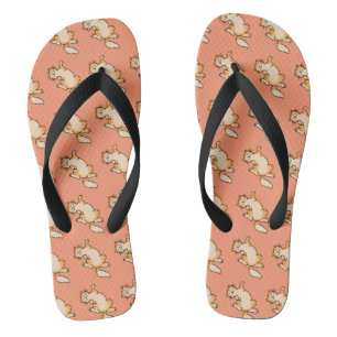 Orangefarbenes Katzenmuster Flip Flops