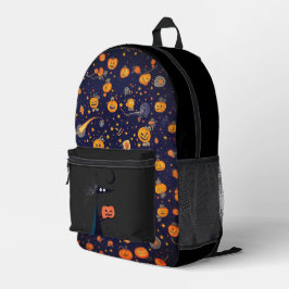 Orangefarbenes kolossales Halloween-Rucksack mit P Bedruckter Rucksack