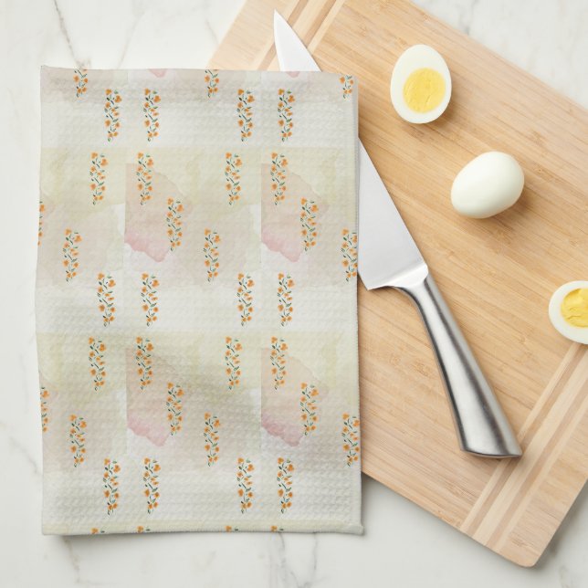 Orangefarbenes Küchentuch (Viertel Falte)