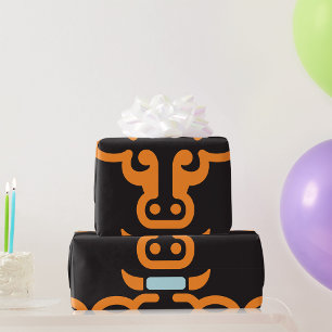 Orangefarbenes Kuhkopierpapier Geschenkpapier