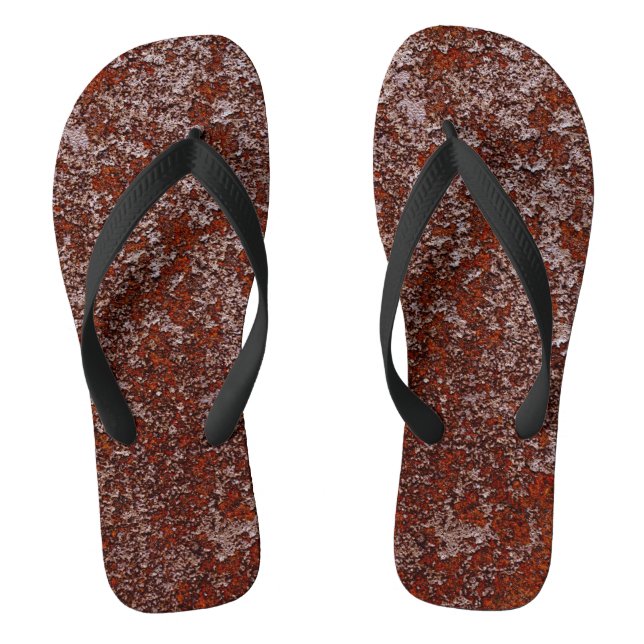 Orangefarbenes Kupfer-Rusted-Metall-Textur Flip Flops (Fußbett)