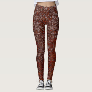 Orangefarbenes Kupfer-Rusted-Metall-Textur Leggings