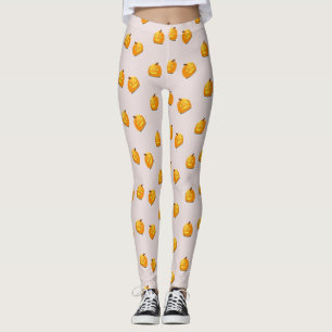 Orangefarbenes Kürbiskopfmuster Leggings