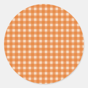 orangefarbenes Land Karos Runder Aufkleber