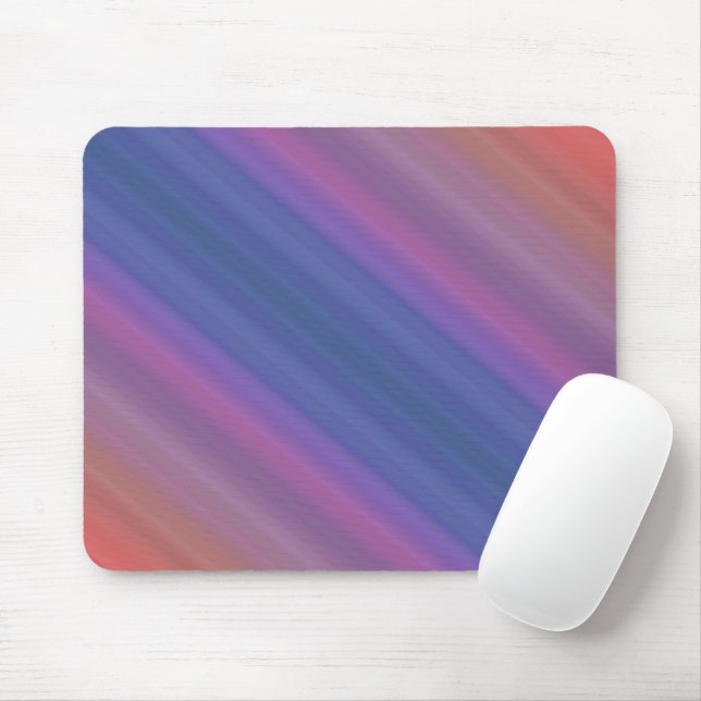 Orangefarbenes Lila und blaues Diagonalstreifen-Mu Mousepad (Mit Mouse)
