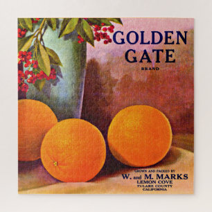 Orangefarbenes Markenzeichen Golden Gate 1950 Puzzle