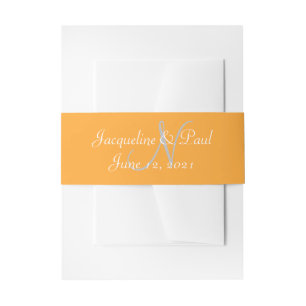 Orangefarbenes Monogramm Einladungsbanderole