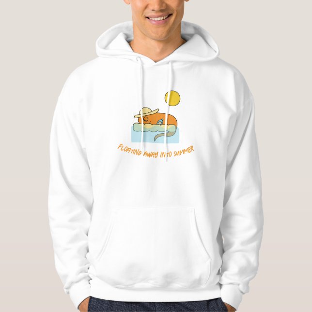 Orangefarbenes Monster schläft auf einem schwimmen Hoodie (Vorderseite)