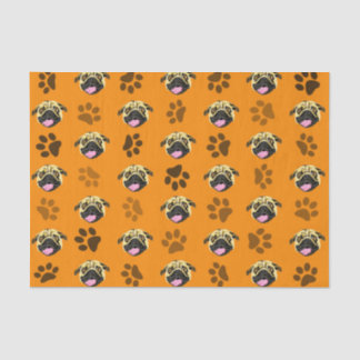 Orangefarbenes Möpsen- und Pastellpapier Seidenpapier