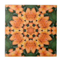 Orangefarbenes Mosaikmuster Keramik Tile