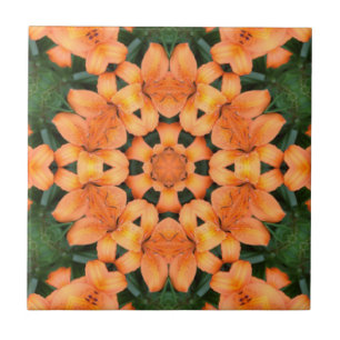 Orangefarbenes Mosaikmuster Keramik Tile Fliese