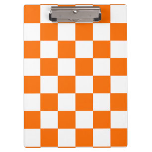 Orangefarbenes Muster eines Karos Klemmbrett