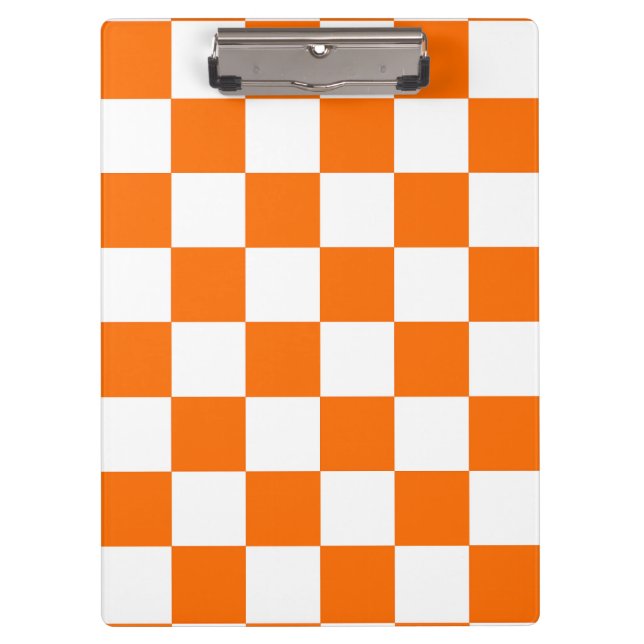 Orangefarbenes Muster eines Karos Klemmbrett (Vorderseite)