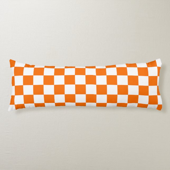 Orangefarbenes Muster eines Karos Seitenschläferkissen (Vorderseite)