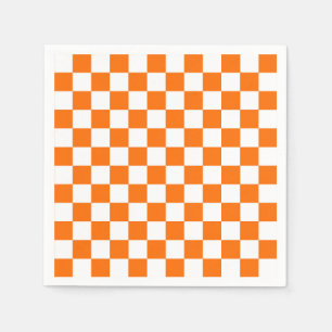 Orangefarbenes Muster eines Karos Serviette