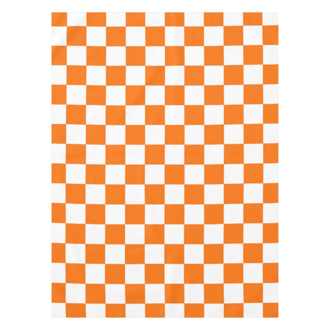 Orangefarbenes Muster eines Karos Tischdecke (Vorderseite)