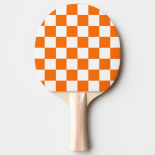 Orangefarbenes Muster eines Karos Tischtennis Schläger