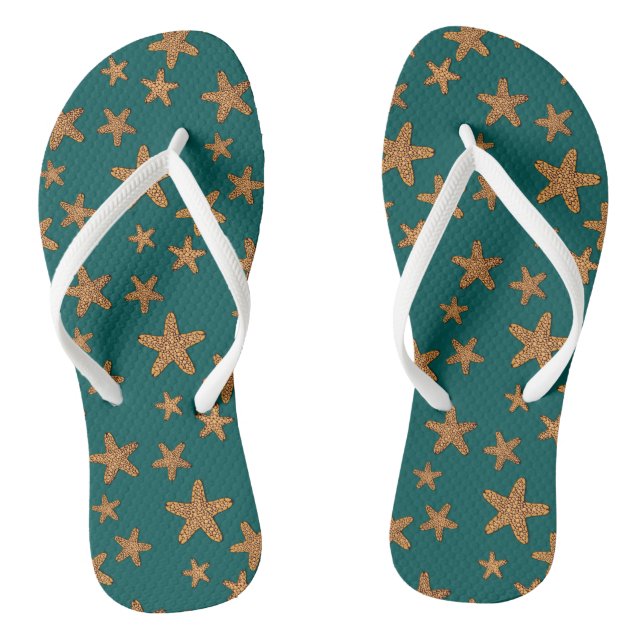 Orangefarbenes Muster Flip Flops (Fußbett)