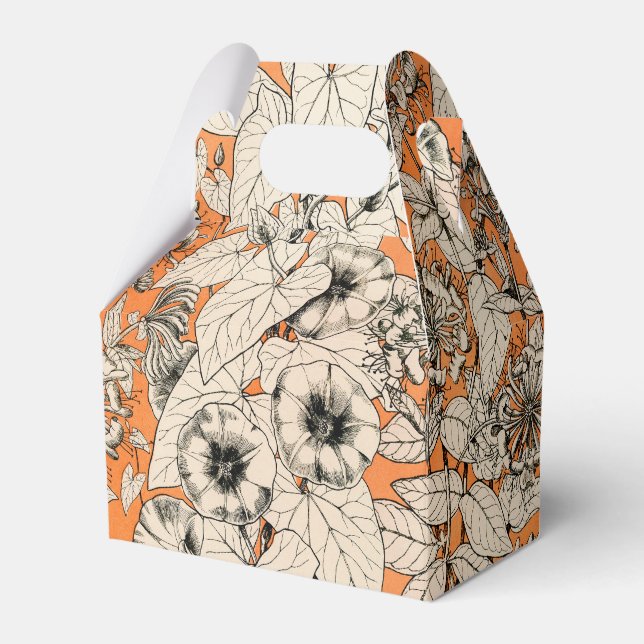 Orangefarbenes Muster für Blume Geschenkschachtel (Vorderseite)
