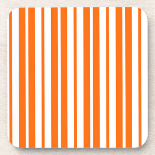 Orangefarbenes Muster für vertikale Streifen Getränkeuntersetzer