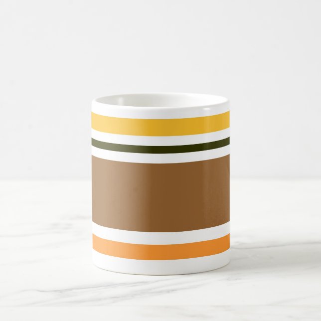 Orangefarbenes Muster Tasse Streifen (Mittel)