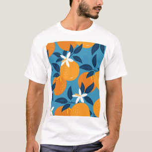 Orangefarbenes Muster: Vintage nahtlose Textur T-Shirt