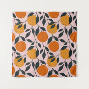 Orangefarbenes, nahtloses Muster. orangefarbenes M Wandteppich