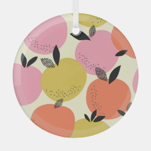 Orangefarbenes, nahtloses Sommermuster. Ornament Aus Glas