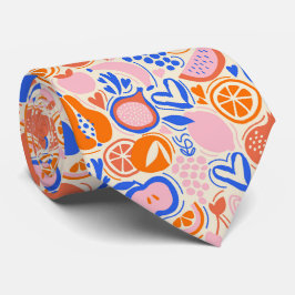 Orangefarbenes Obst Gemüse Krawatte