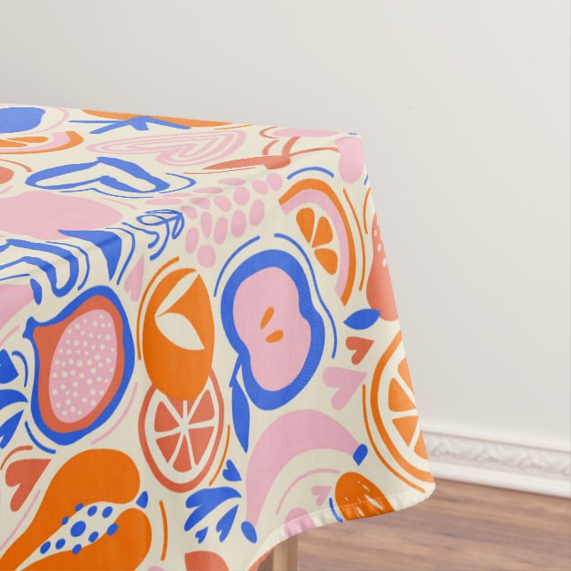 Orangefarbenes Obst Gemüse Tischdecke (Beispiel)