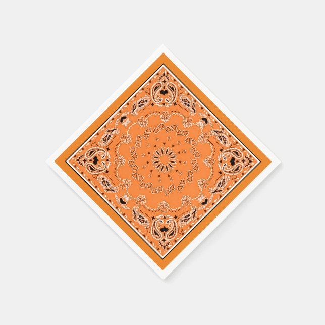 Orangefarbenes orientalisches Design Serviette (Ecke)