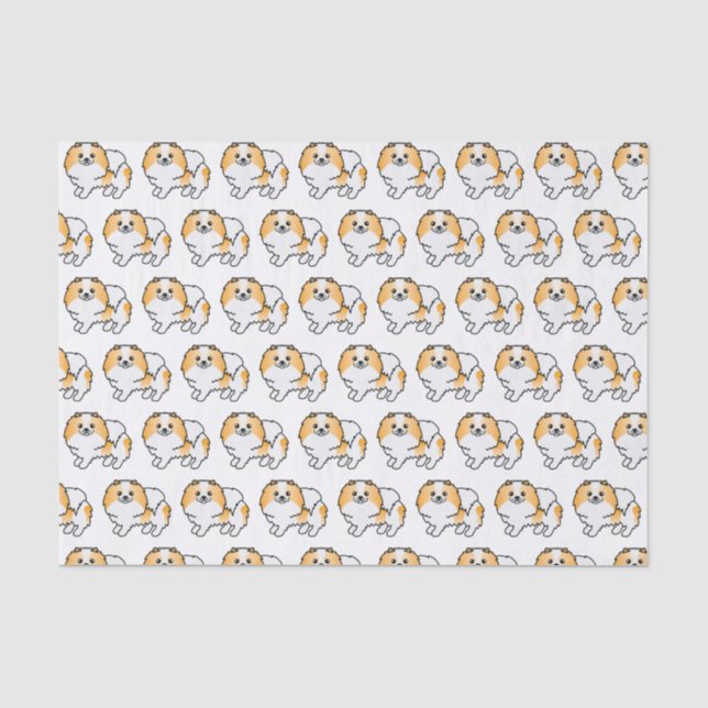Orangefarbenes Parti-Color-Spitz-Muster Seidenpapier (Vorderseite)